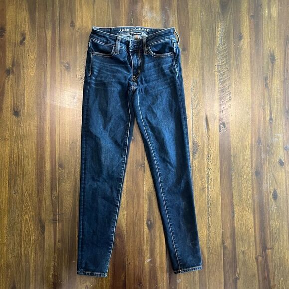American Eagle Outfitters Jegging Dark Wash Jeans, Women's Size 0 - Picture 7 of 8